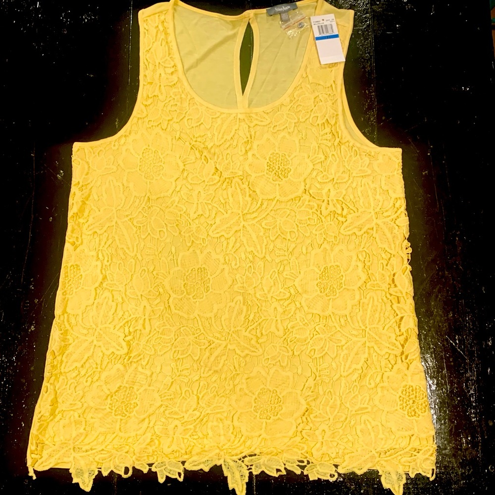 Neiman Marcus Crochet Lace Front Tank NWT